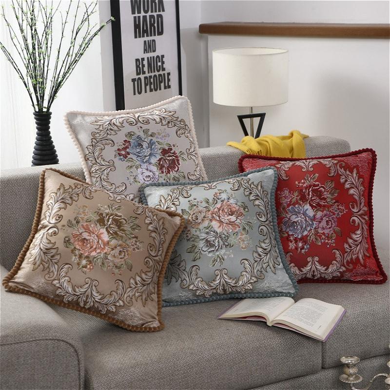 Jacquard Pillow Cover Light Luxury Pillowcase Embroidery Craftsmanship Pillowcase