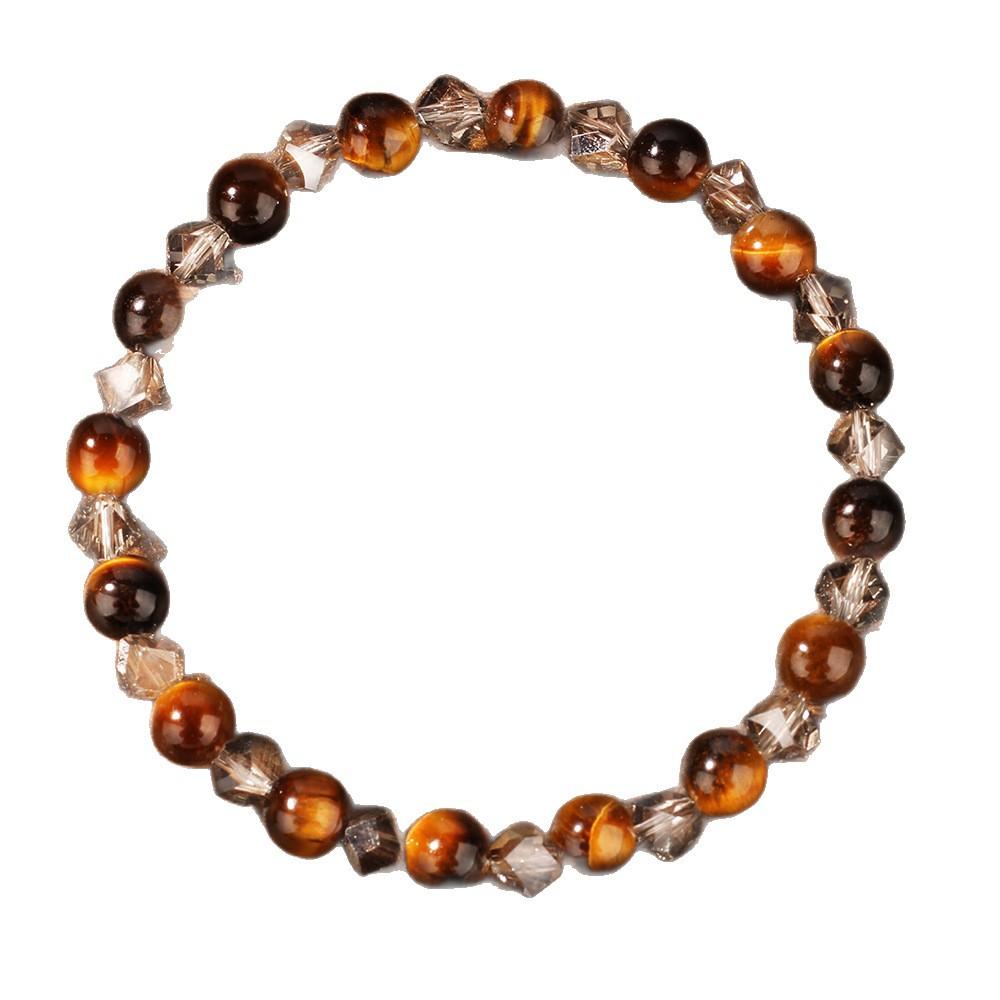 Festliche Geschenke Tigerauge Klarer Kristall Quadratisches Perlenarmband Natürlicher Modeschmuck Für Männer Frauen Tägliches Tragen Geschenk
