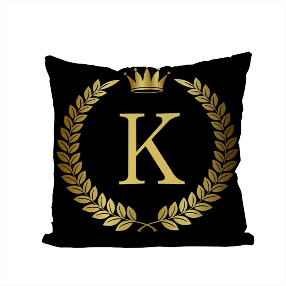 26 Letters Pillow Case For Car Sofa Decorative Home Doublesided Print Plush Square Throw Pillow Cushion Cover