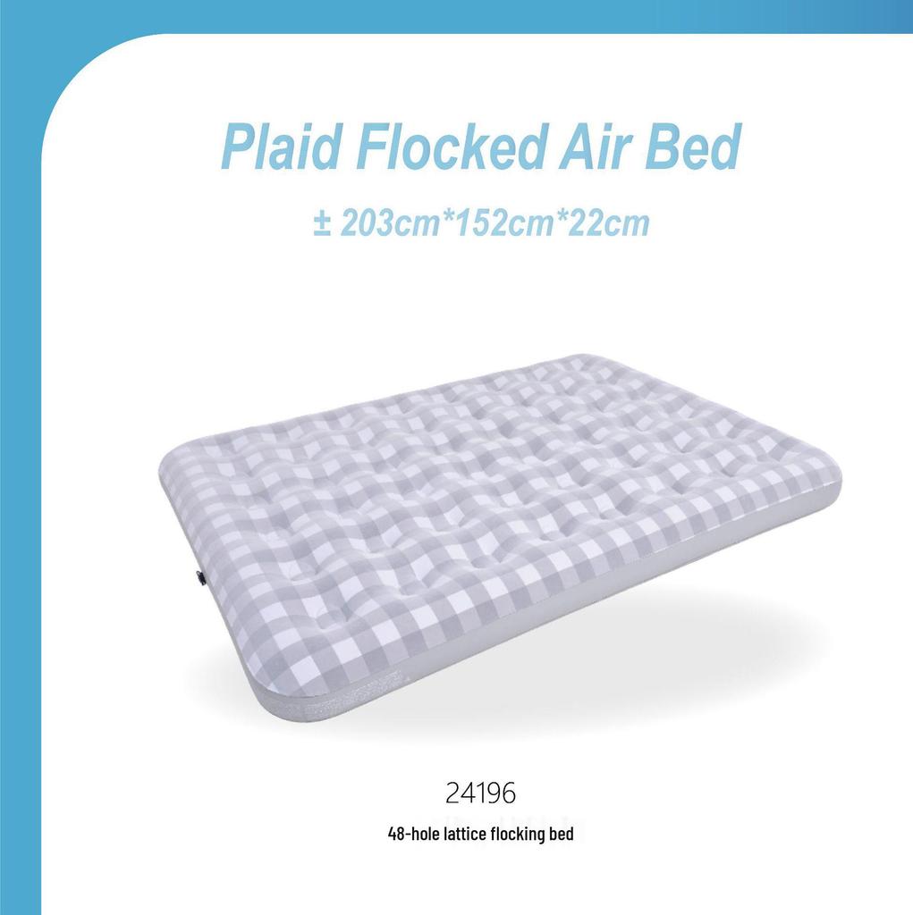 JILONG Double Size Inflatable Air Mattress with Flocked Surface for Home and Outdoor Use