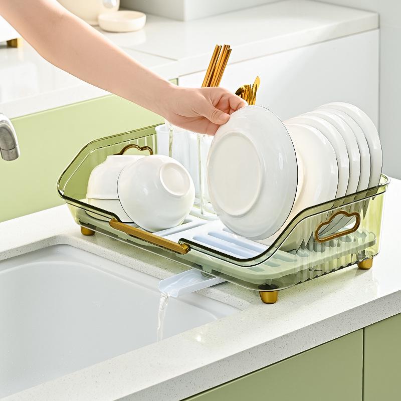 Elegant Kitchen Countertop Dish and Utensil Rack