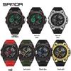 Sanda Men's 3D Dual Display Sports Watch with Night Light and Multi-function Features