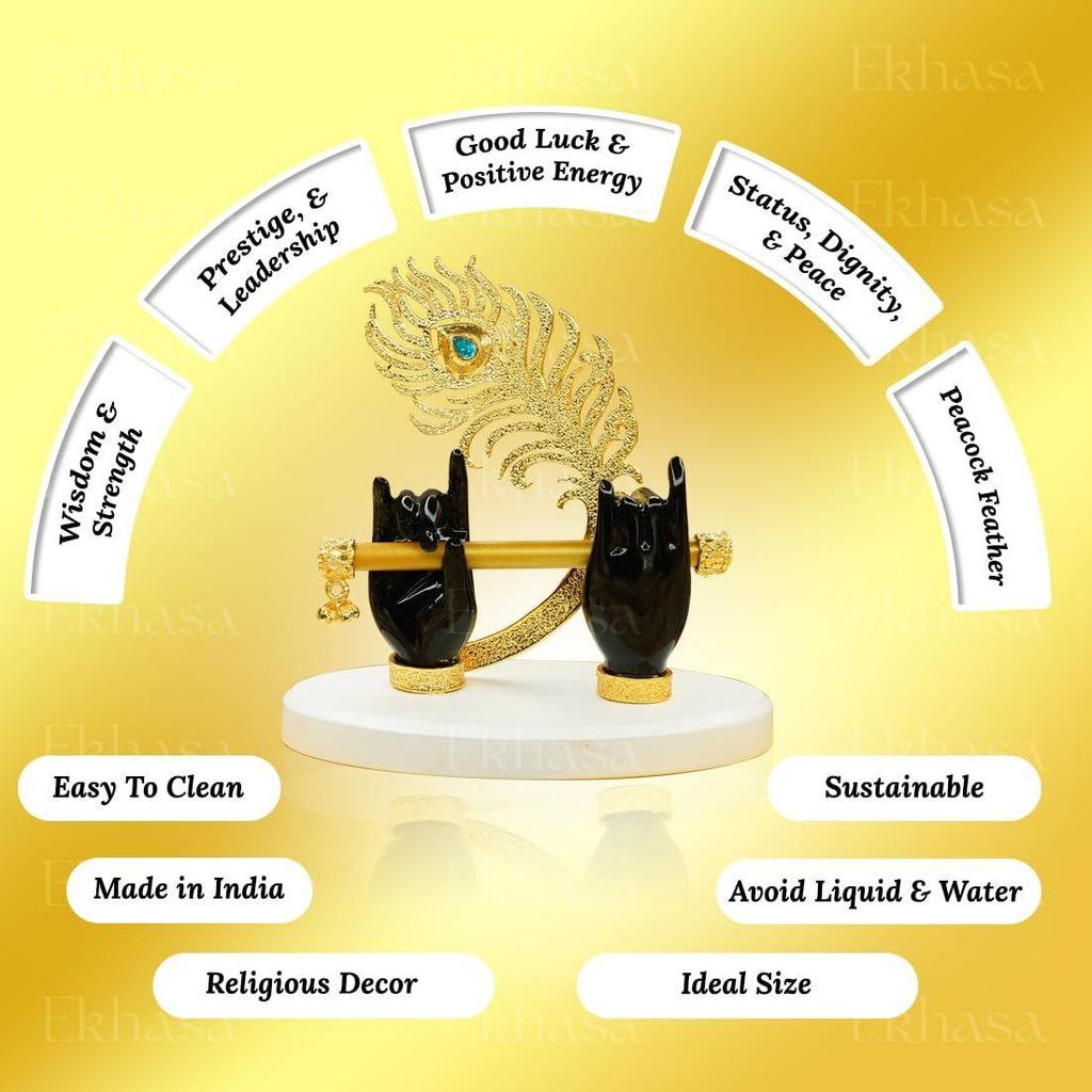 Lord Krishna Hands with Flute Idol (Small Size) | Krishna Flute Hand Statue | Krishnaji Divine Hand Idol with Flute,