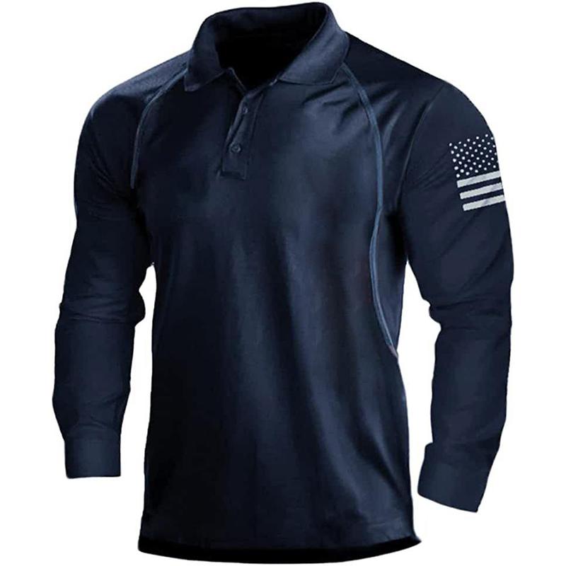 

Spring and Autumn Men s Long Sleeve 3D Digital Printed Polo Shirt Comfortable Polyester Fiber Suitable for Daily Wearing S