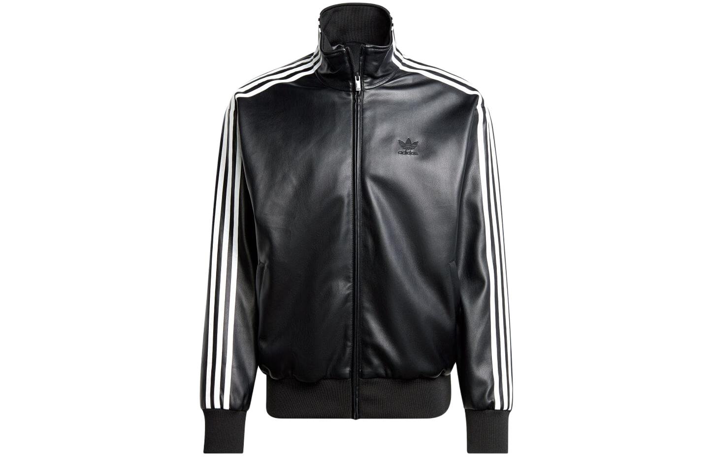 

adidas originals Adicolor Striped Logo Print Zip-Up Fitted Long Sleeve Jacket IZ4033 M