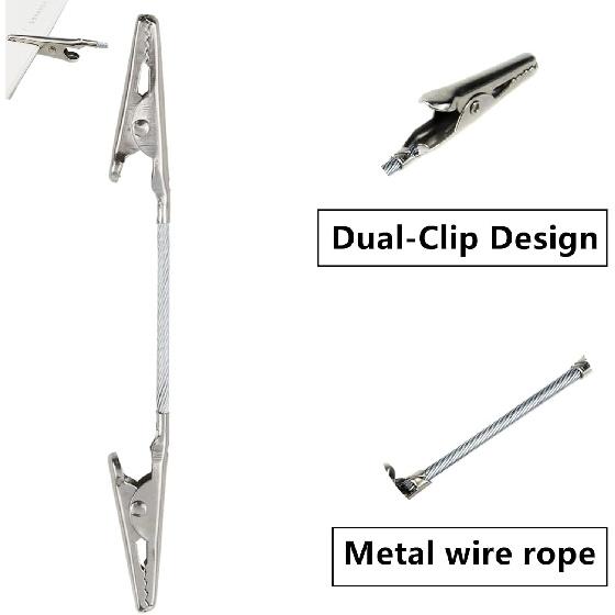 10 Pcs Double Sided Metal Alligator Clips for Crafts, Photos, Notes, Silver