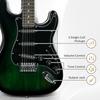 Six-String Electric Guitar, with 15W Amplifier, Digital Turner, Picks, Shoulder Strap, Case Bag - Dark Green