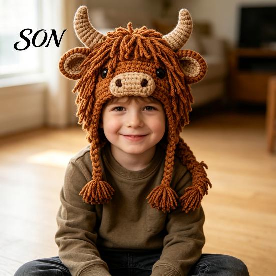 Soft Yarn for Hat Making Animal Hood Crochet Kit, DIY Earflap Project Weekend Cute Craft Kit Beginners, Handmade Winter Headwear Complete