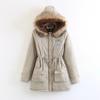 IELGY Winter Mid-length Cotton-padded Jacket Large Fur Collar Hooded Thickened Cotton-padded Jacket Jacket