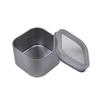 WestKaiba 6-Piece Set Tin Can Mini Box with Lid, Silver, Transparent, Square Container for Small Items, Storage, Sundries, Silver