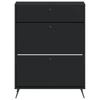 Shoe Cabinet BREDA 78 X 24 X 103 Cm Engineered Wood Black