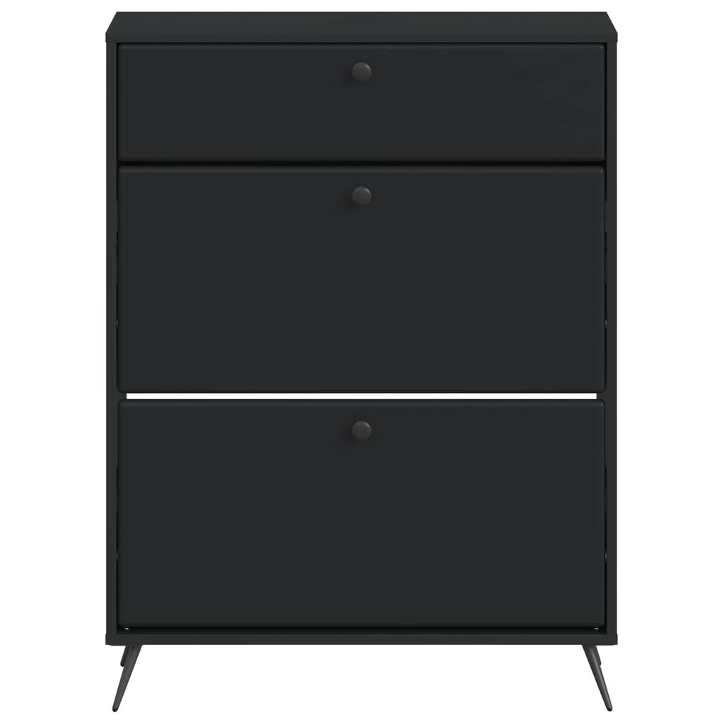 Shoe Cabinet BREDA 78 X 24 X 103 Cm Engineered Wood Black