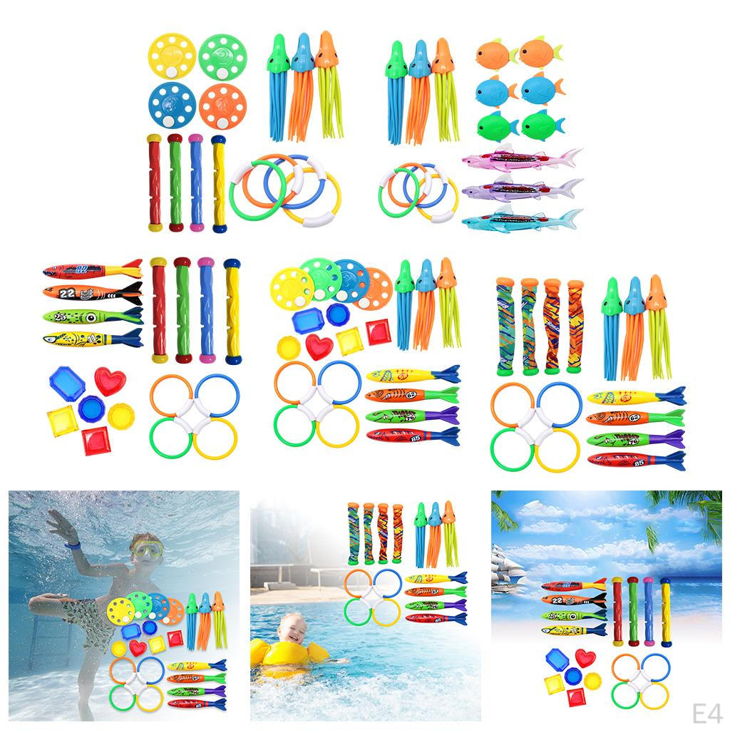 Diving Toys Pool for Boys Girls Ages 3 4 5 6 7 Dive Rings s Fish Gems