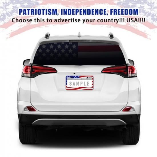 2pcs For Ford Accessory n US Flag Patriotic Car License Plate Frame Cover