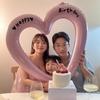 40-inch Pink Heart Balloon with Bow & Number for First Birthday Decoration