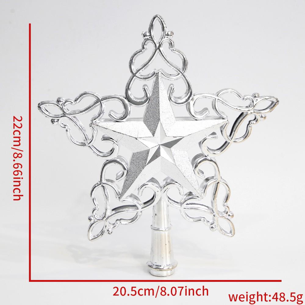 Pentagram Cutout 3D Star Christmas Tree Topper Ornament