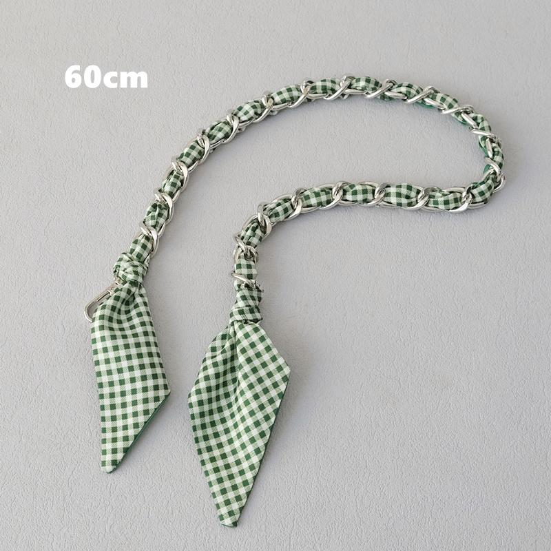 New Fashion Brand Woman Handbag Accessory Chains Detachable Floral Print Gold Silver Metal Silk Shoulder Strap Women DIY Chain Bag Handles