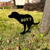 Iron Don't Dog Pooping Sign for Yard with Stake Double Sided Pooping Dog Sign Stop Dogs Pooping Peeing Lawn Yard Sign
