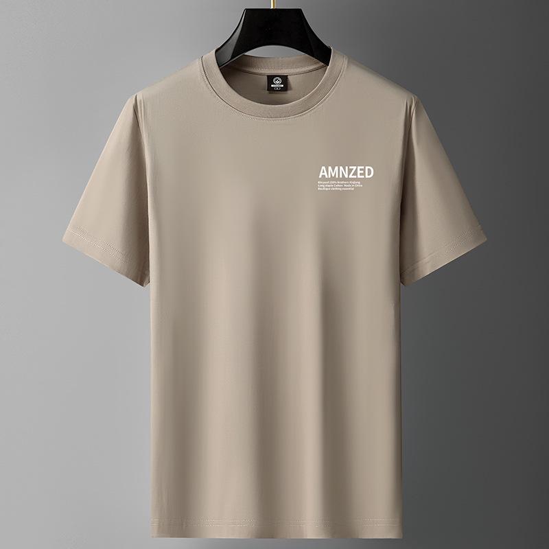 

Мужская футболка с коротким рукавом из хлопка, лето 2025 г. — свободный крой, спортивный стиль, универсальный дизайн XXL