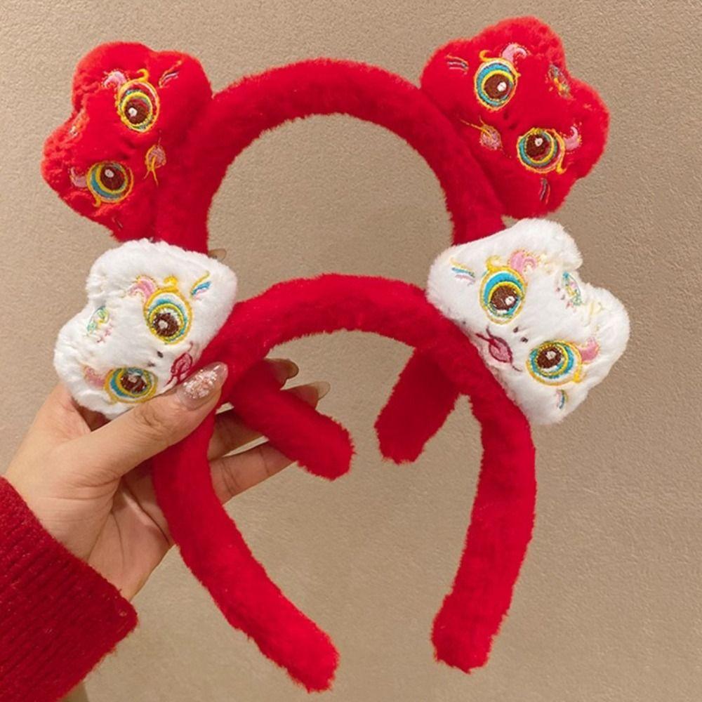 Chinese Style Snake Year Hairband Plush Cartoon Headband Hair Accessories New Year Hair Hoop  Gift