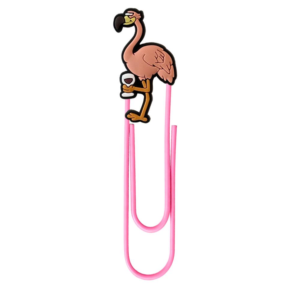Colorful Flamingo Bookmark & Paperclip Ornament - Cute DIY Metal Stationery Gift