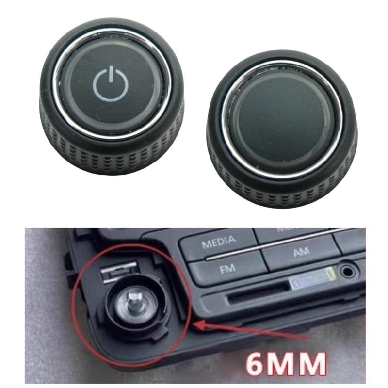 Auto Car Radio Knob Switch Button Black 6C0919603 Accessory Compatible for Fittings Spare Parts Professional Sturdy