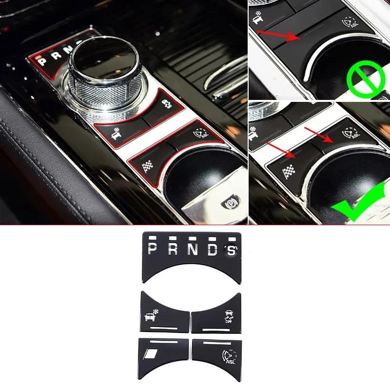 For Jaguar XF XJ 2010- aluminum alloy Black Button Stickers Car Accessories Interior AC Gear Switch Repair Decals