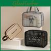 Nylon Mesh Travel Toiletry Bag With Breathable Design For Outdoor And Camping Use