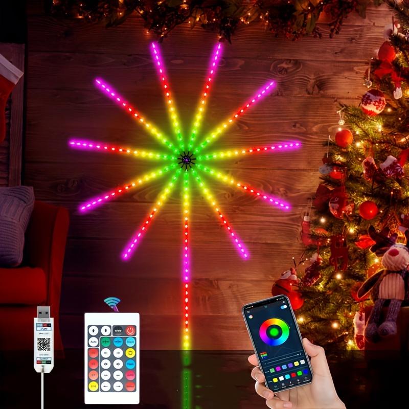 Smart Dynamic Fireworks LED Lights With Music Synchronization RGB LED Strip LightsRemote USB Control Light For Living Room Decor