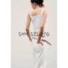 Spring and Summer New Women's Clothing Minimalist Easiest for Match Cotton Blended Sling Double-Layer round Neck Shoulder Strap T-shirt Tops 4174336