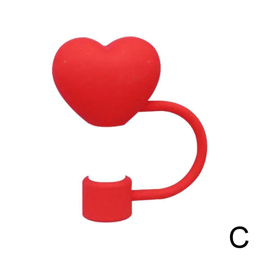 

Соломенная крышка для чашки, соломенный топпер в форме сердца 1pc красный