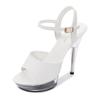Woman Transparent Super High Heel Summer Female Waterproof Fish Mouth Shoes Fairy Thin Heel Sandals 15cm heel 5cm Platform LFD