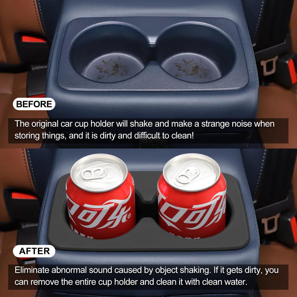 For Ford Maverick 2025-2025 Second Row Water Cup Holder Storage Box Slilcone Shock-Absorbing Tray Tidying Car Accessories