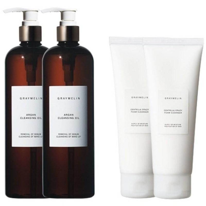 Graymelin Argan Cleansing Oil 500ml + Crazy Foam Cleanser Centella 150ml, 2-Set, 2 Sets