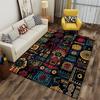 Colorful Ethnic Geometric Pattern Carpet with Abstract Tribal Design Suitable for Use As an Anti-slip for Living Room Bedroom Sofas