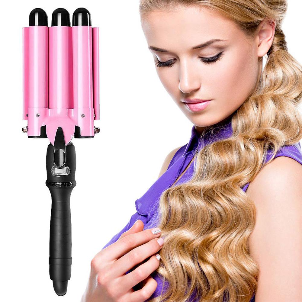 Curling Iron With Vivid And Vogue Triple Barrel Hair Waver Hair Curler