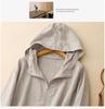 2026 Spring/Summer Hooded Windbreaker with Batwing Sleeves - Raw Cotton Linen Sun Cover-Up