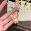Trend Cute Bear Rilakkumas Flocking Pendent Ccd Hanging Rope Phone Charm Keychain Bag Decor Surprise Gift For Gifts