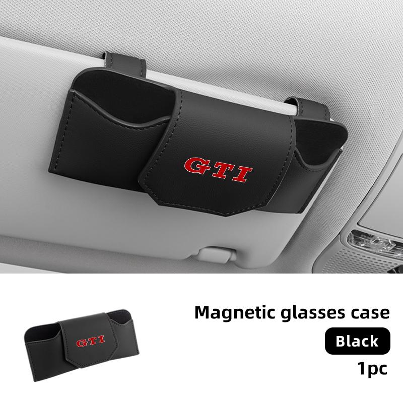 

2026 Hot For Volkswagen VW Car Sun Visor Glasses Storage Box Sunglasses Clip Organizer Holder For VW Golf GTI Passat Polo Sciroc чорний