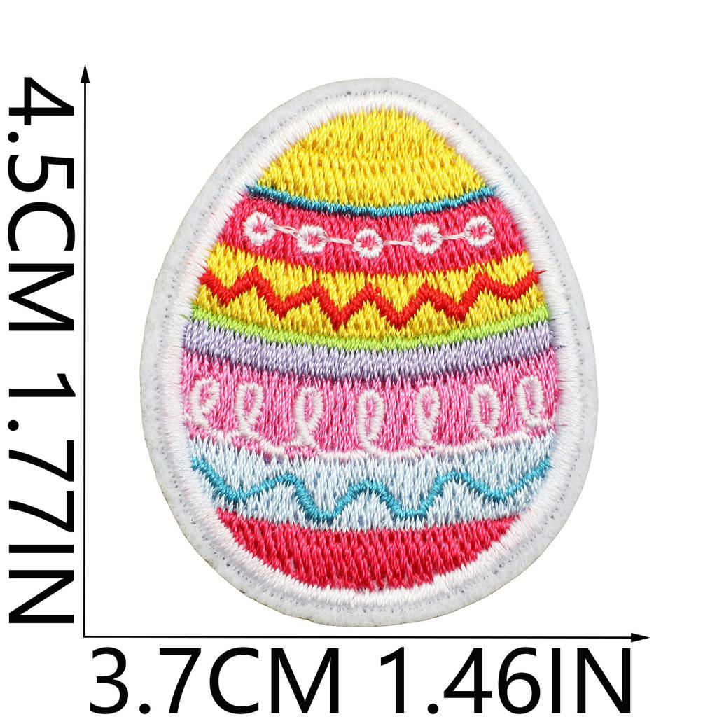Holiday Dress Embroidery Cloth Sticker Easter Bunny Patch Sticker Cartoon Egg Computer Embroidery Label Carrot Chapter Boy