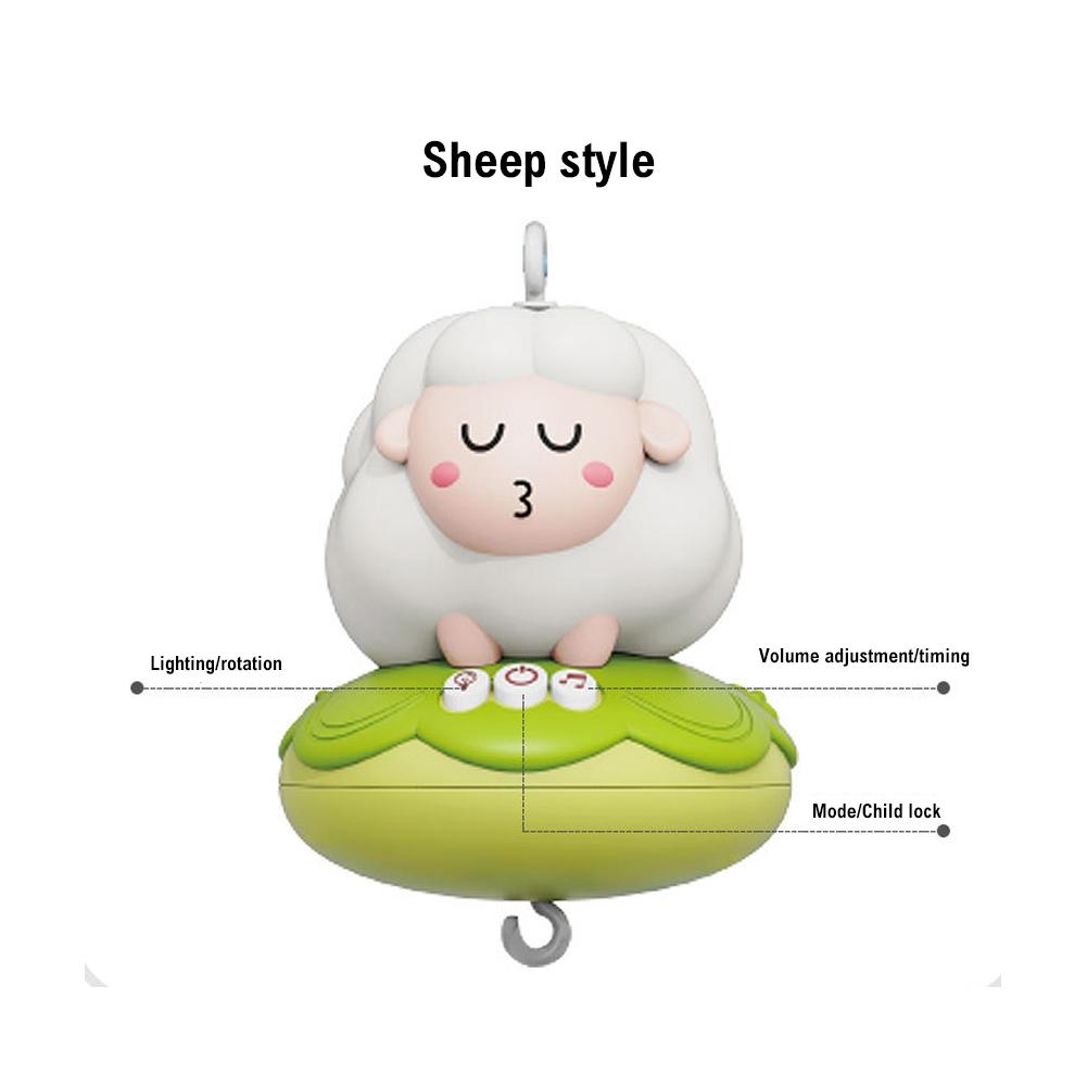 Baby Crib Mobile Multifunctional Musical Rotating Toy with Music and Timer for Newborns Soothing Cute Sheep Blue