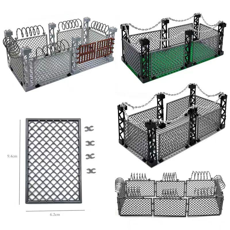 MOC Military Fence Protection Net Small Particle Building Blocks Accessories Compatible Dinosaur Cage Assemble Model Bricks Toys