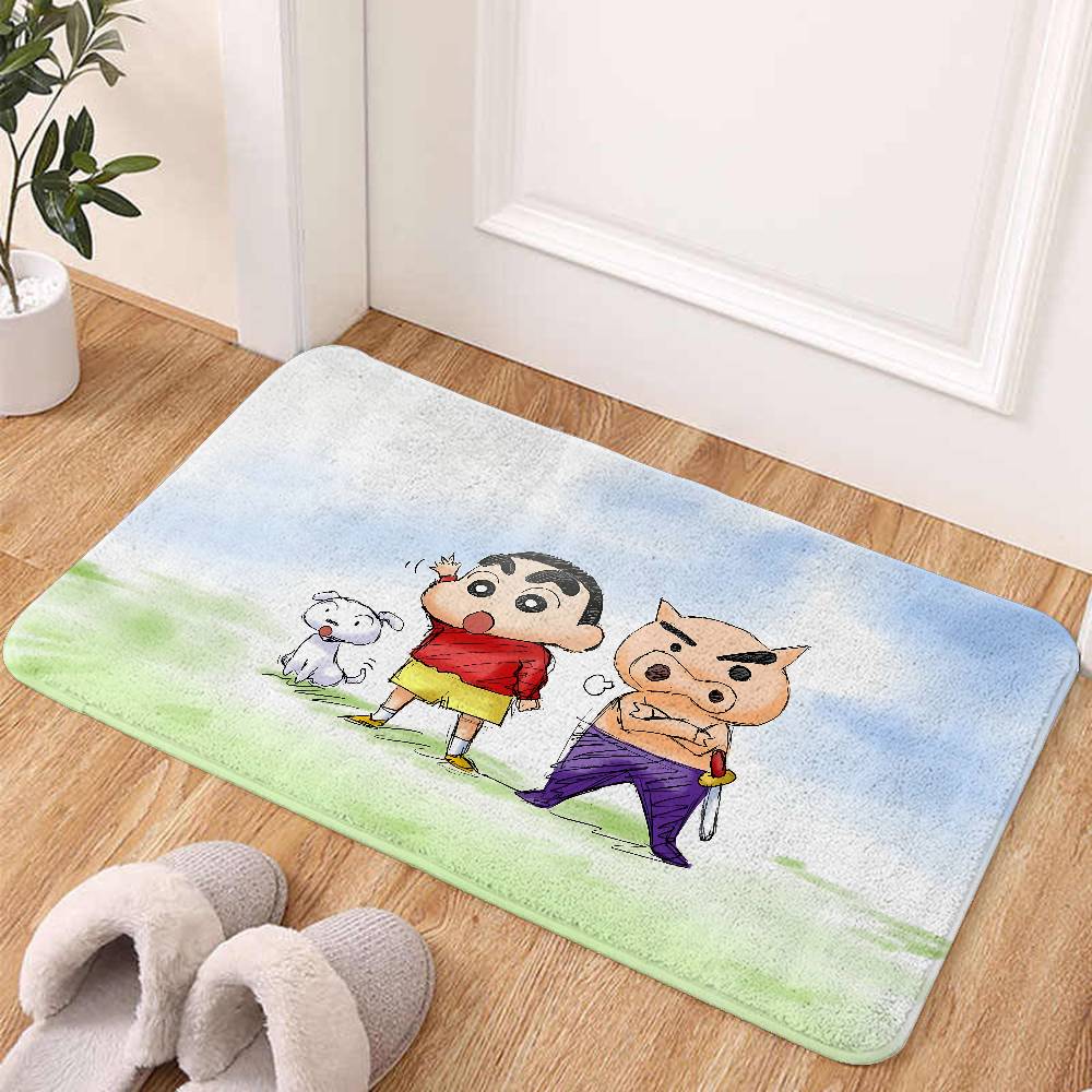 Crayon Shinchan Kawaii Floor Mats Home Laundry Rug Carpet For Living Room Decor Lounge Area Anti-slip Foot Mat Entrance Doormat