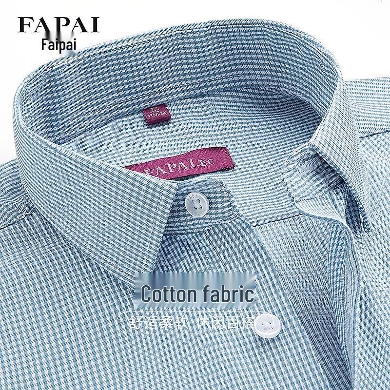 FAPAI Men s Plaid Business Casual Short-Sleeve Shirt 38