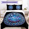 Futuristic Whale Dreamscape Pattern Bedding,Quilt Set Quilt Cover Pillowcase Home Birthday Gift (1 * Duvet Cover + 2 * Pillowcase, Without Core)