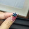 Colorful Lotus Ring Light Luxury Imitation Colorful Rose-Plated Gold Inlaid 2 Carat Live Diamond Ring