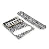 Vintage Carved Pattern Guitar Roller 6-Saddle Bridge and 3-Way Switch Control Plate Set for 6 String Electric Guitars