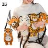 Geantă Moale de Pluș cu Animal Umplut Panda Roșu Leopard Tigru Koala Jucării de Pluș Portofel pentru Telefon și Monede Genți Kawaii pentru Ieșit Cadou pentru Fete