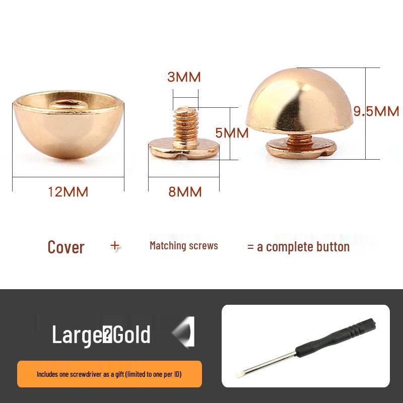 Mushroom Head Decorative Screws and Rivets for DIY Leather Goods and Bags
