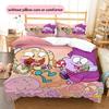 Chowder Muster Bettwäsche Steppdecke Set Heimdekoration Geschenk (1 Bettbezug + 2 Kissenbezüge (ohne Füllung))